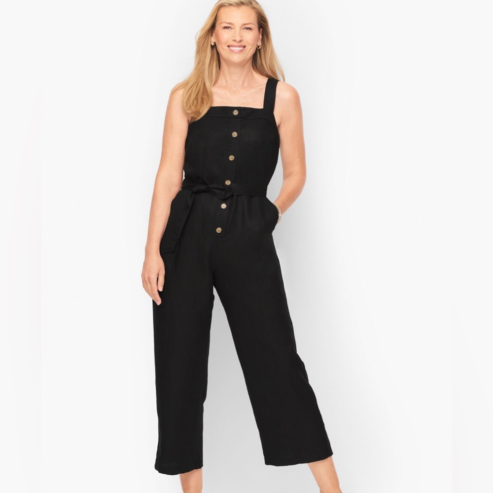 Talbots TIE WAIST BUTTON FRONT JUMPSUIT